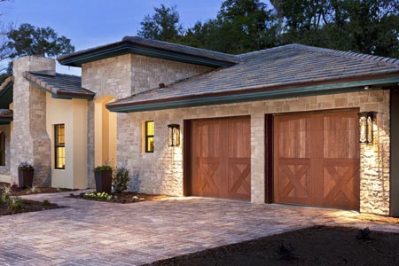 Clopay Canyon Ridge Collection stained composite garage door