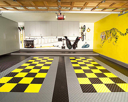 Floor Tile Systems used to makeover the interior of a garage