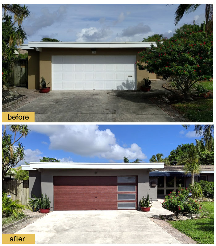 January 2018 Garage Door Makeover Before & After Photo
