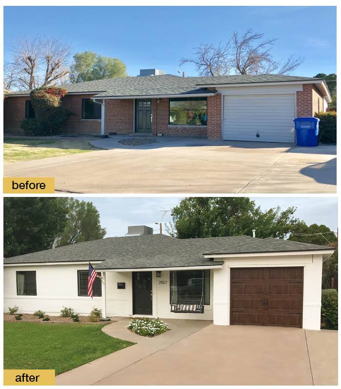 July 2018 Garage Door Makeover Before & After Photo