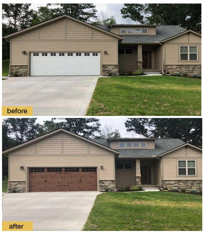 October 2018 Garage Door Makeover Before & After Photo