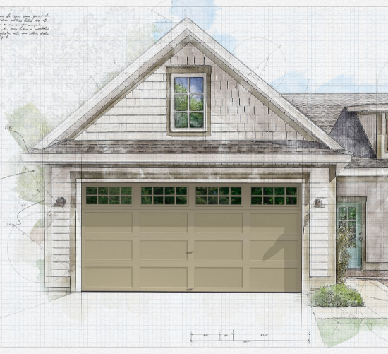 architect garage door drawing for builders