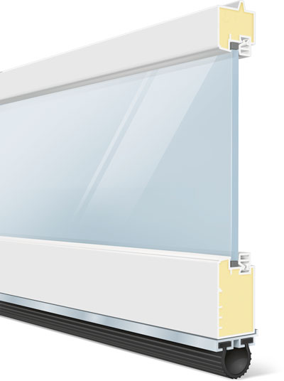 Clopay Garage Doors Model AXU Commercial Grade Aluminum with Polyurethane Insulation R-value of 3.8