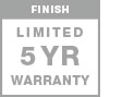 5 year limited finish warranty